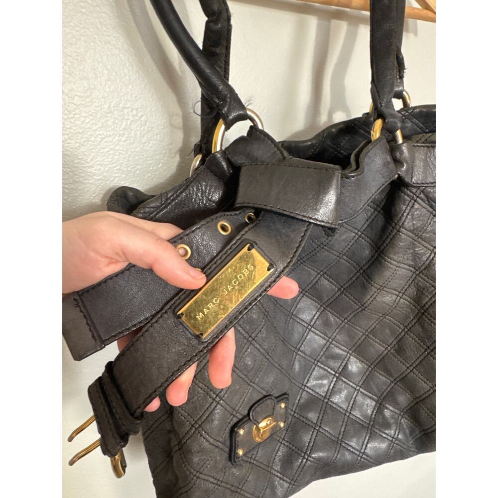 Vintage Marc Jacobs Casey Double Buckle Quilted Handbag in Gray Leather - Picture 5 of 8